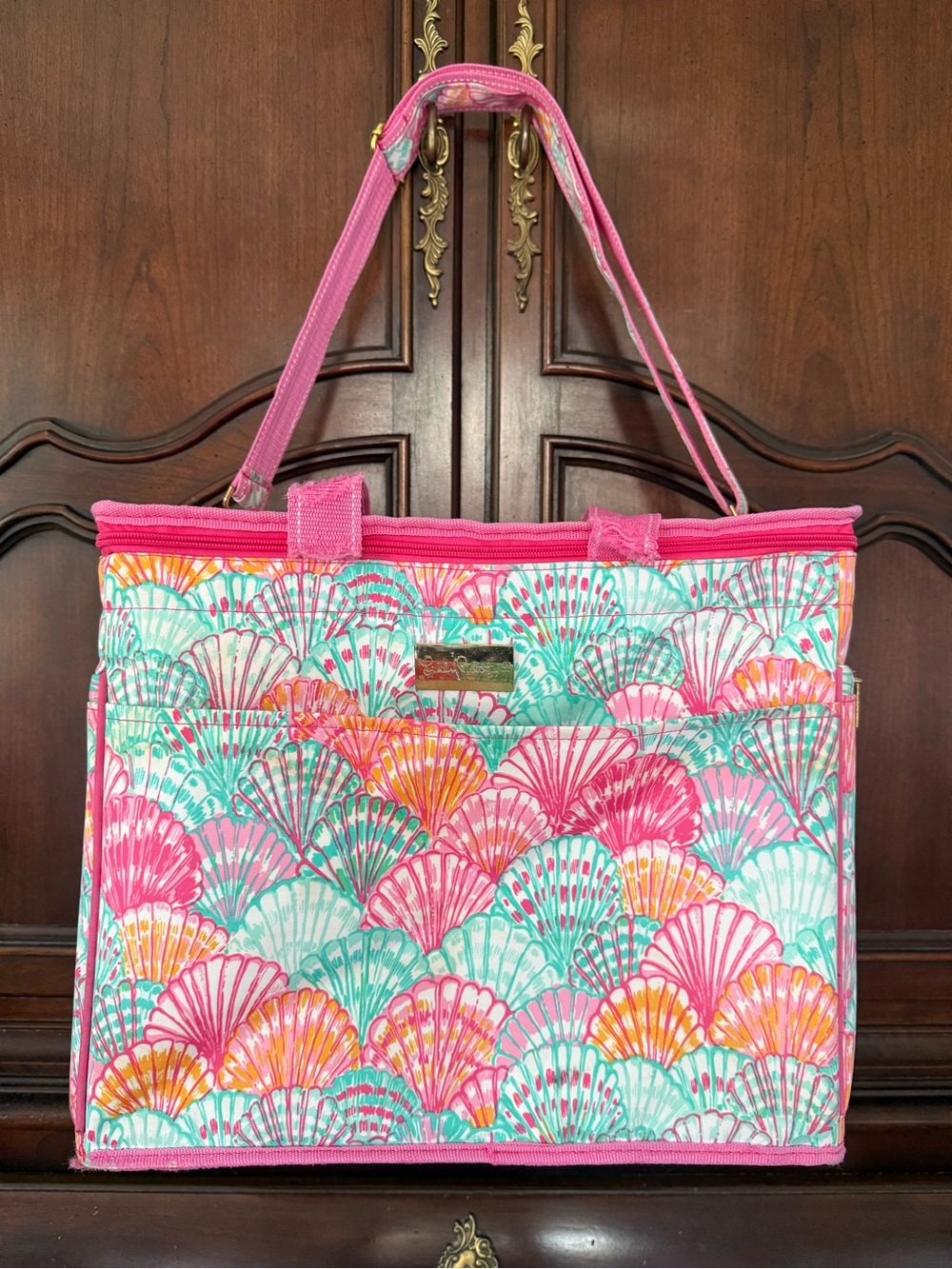 Lilly Pulitzer Pink Shell Print Insulated Cooler Tote Bag